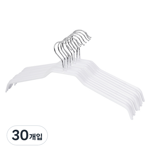 논슬립 코팅 셔츠 자켓 상의 옷걸이, 화이트, 30개