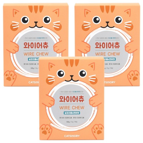 캣츠모리 와이어츄 고양이껌 15g x 7p, 혼합맛(실꼬리돔/연어), 105g, 3개