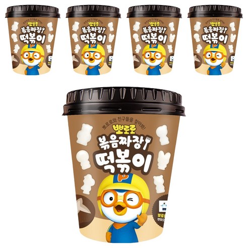 어니스트에프엔비 뽀로로 볶음 짜장 떡볶이, 110g, 5개
