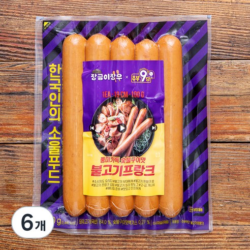 목우촌 주부 9단 불고기 프랑크, 500g, 6개