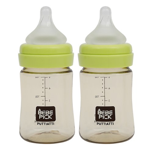 베베픽 PPSU 젖병 150ml 트윈팩, 그린, S(1~3개월), 2개