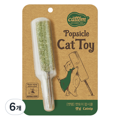 캣템 고양이 팝시클 장난감 2 x 13 cm, 6개, 캣닢