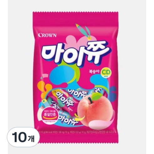 마이쮸 필로우 복숭아, 92g, 10개