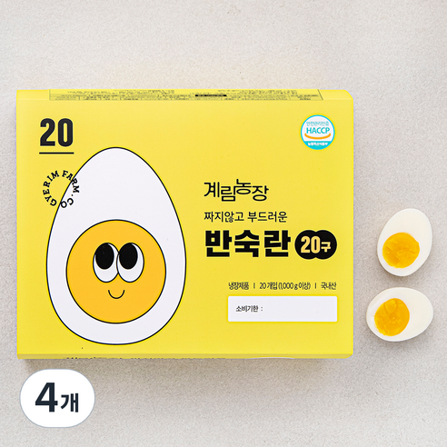 계림농장 짜지않고 부드러운 반숙란 20구, 4개