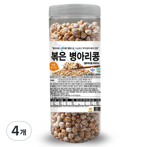 대구농산 볶은 병아리콩 통, 750g, 4개