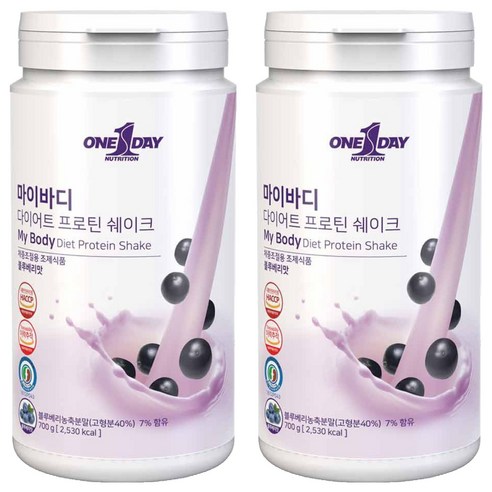 원데이뉴트리션 마이바디 다이어트 프로틴 쉐이크 블루베리맛, 2개, 700g