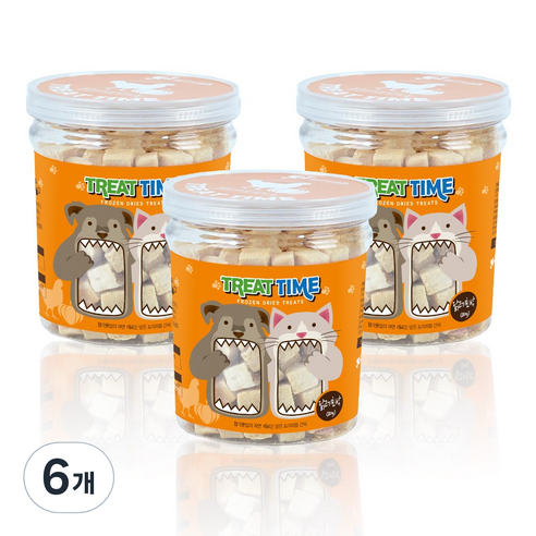트릿타임 반려동물 동결건조 간식 80g, 6개, 닭고기 + 호박 혼합맛