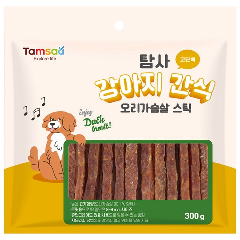 탐사 강아지 간식 오리가슴살 스틱 300g, 1개