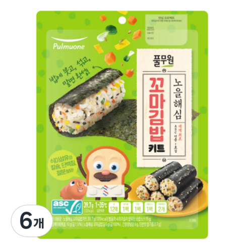 풀무원 노을 해심 꼬마김밥 키트, 39.7g, 6개