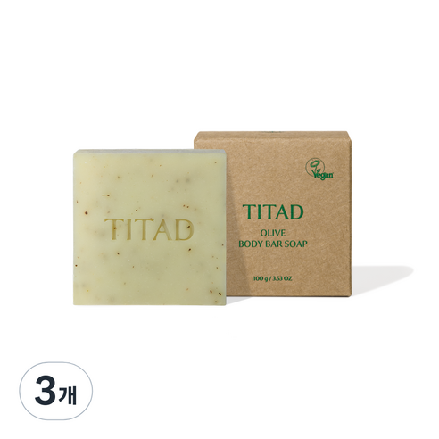 티타드 올리브 바디바 비누, 100g, 3개
