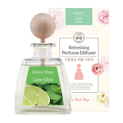 더허브샵 기분좋은 퍼퓸 차량용 디퓨져 50ml, 라임 민트, 1개