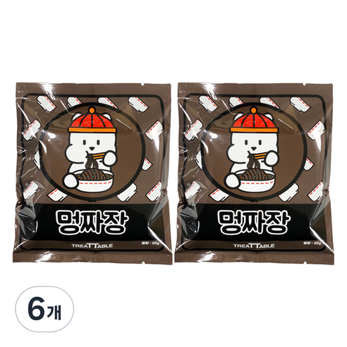 트릿테이블 강아지 멍짜장, 피부개선, 95g, 6개