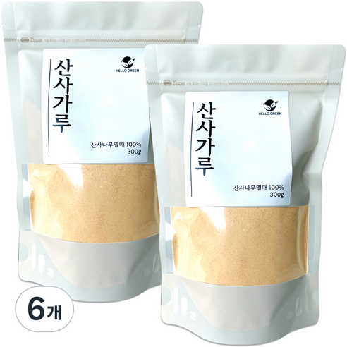 헬로우그린 국내산 산사가루 팩, 6개, 300g