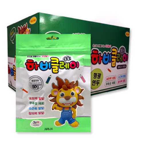 토단교재 하비클레이 10p, 형광연두, 50g