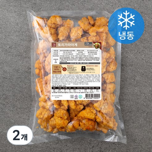 오뗄 토리가라아게 순살 치킨 (냉동), 1.5kg, 2개