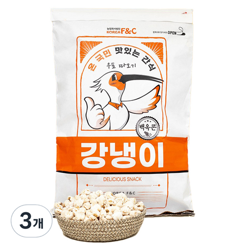 우포 따오기 포대 강냉이, 1kg, 3개