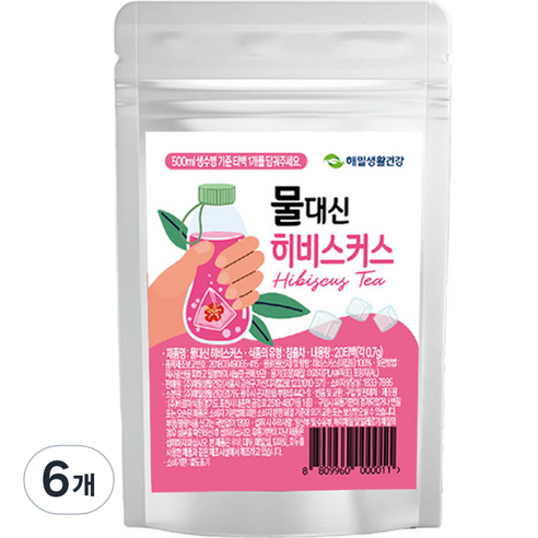 해밀생활건강 물대신 히비스커스티, 0.7g, 20개입, 6개