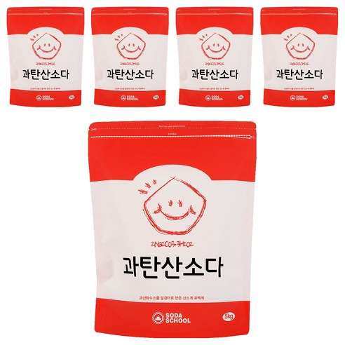 소다스쿨 산소계 표백제 과탄산소다, 5kg, 5개