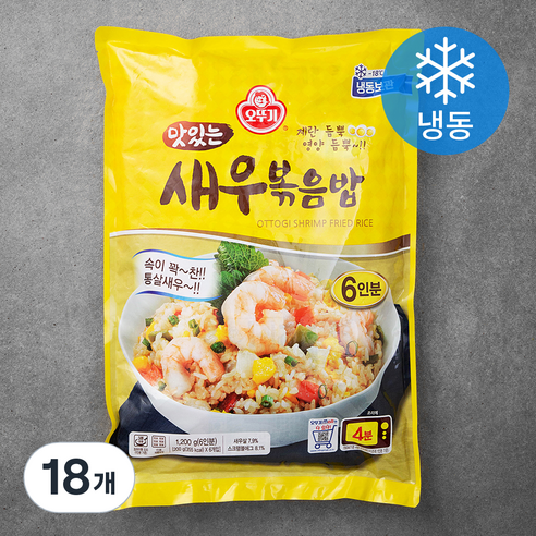 오뚜기 맛있는 새우볶음밥 (냉동), 200g, 18개