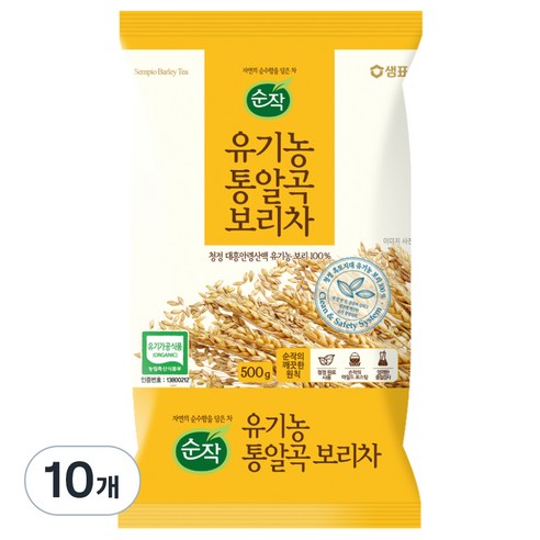 순작 유기농 통알곡 보리차, 500g, 1개입, 10개