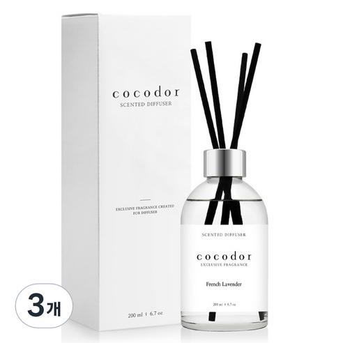 코코도르 화이트라벨 디퓨저, 프렌치라벤더, 200ml, 3개