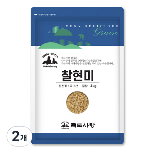독도사랑 찰현미, 4kg, 2개