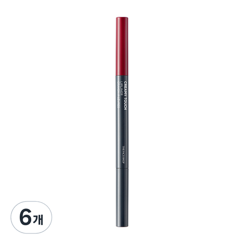 더페이스샵 크리미 터치 립라이너 0.2g, RD02 스카치레드, 6개