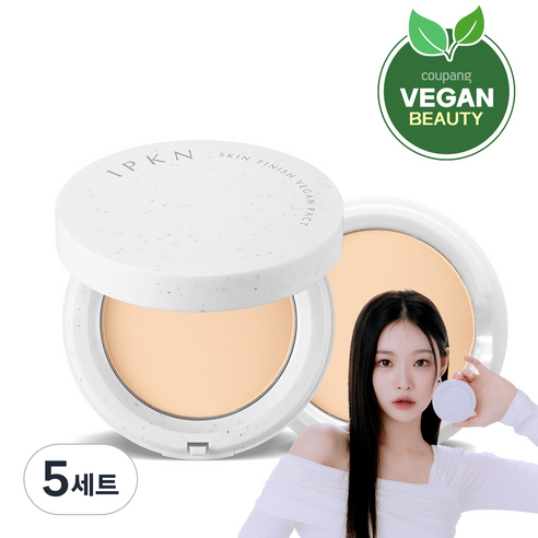 입큰 스킨 피니쉬 비건 팩트 본품 12g + 리필 12g, 21호, 5세트