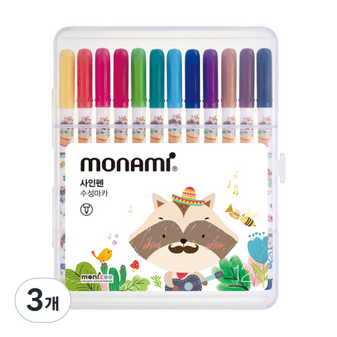 모나미 모니주 사인펜 12색, 남, 3개