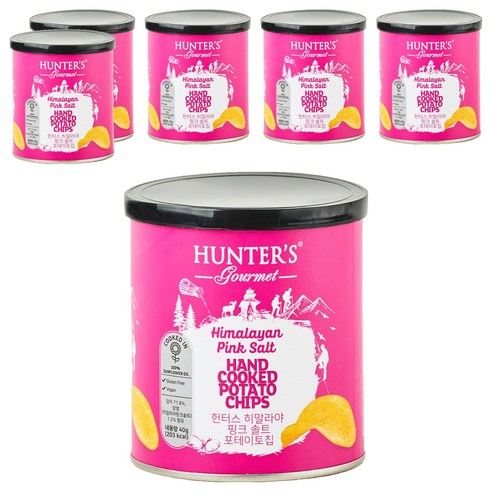 헌터스 히말라야 핑크 솔트 포테이토칩, 40g, 6개