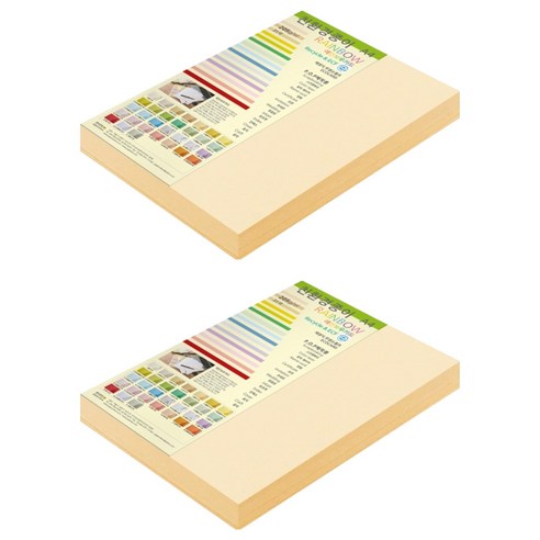 종이문화 두꺼운양면 카드지 레인보우카드 No.02 아이보리, A4, 200매