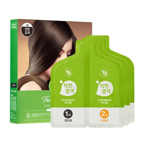 TS 더착한 염색 파우치형 120g, 7호 연한갈색, 1개