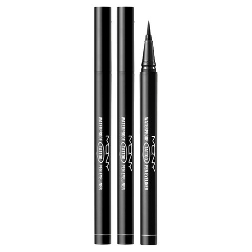 맥퀸뉴욕 워터프루프 타투 펜 아이라이너 0.5g, 딥블랙, 2개