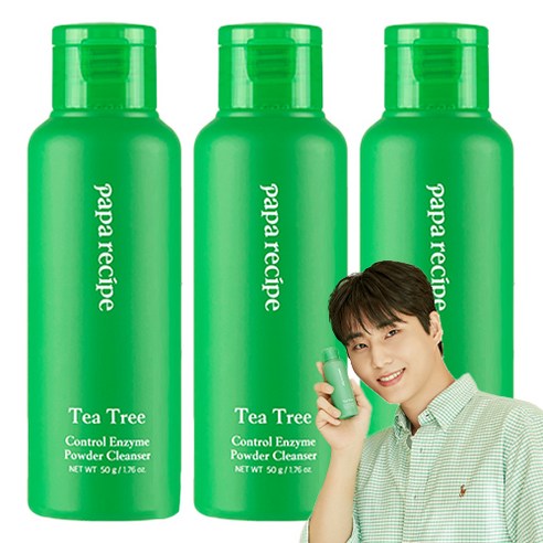 파파레서피 티트리 컨트롤 효소 파우더 클렌저, 50g, 3개