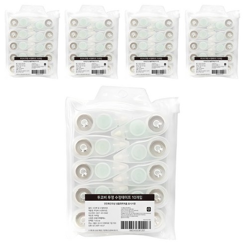 투코비 수정테이프 10개, 투명, 5세트