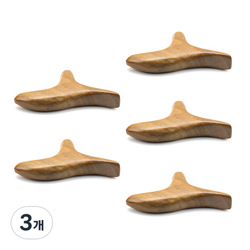 블럭마트 심플 나무 괄사 5p, 베이지, 3개