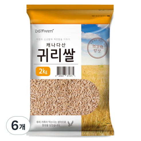 대구농산 귀리쌀, 2kg, 6개