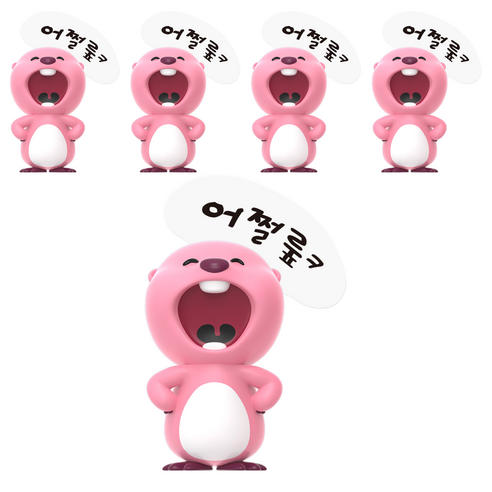 로이체 잔망루피 모니터 피규어 당당루피, 5개