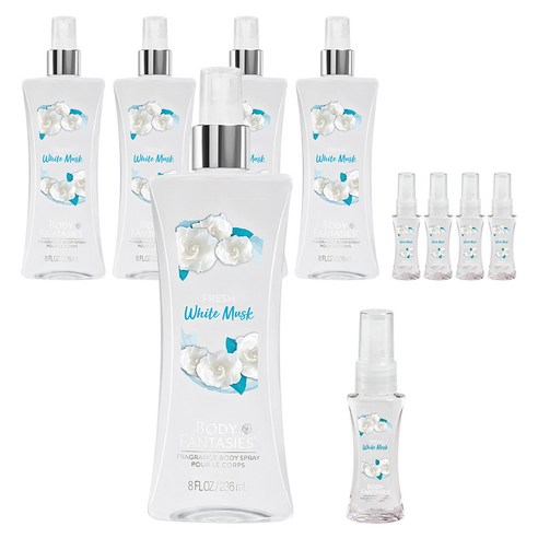 바디판타지 프레시 화이트 머스크 프래그런스 바디 스프레이 236ml + 29ml, 5개