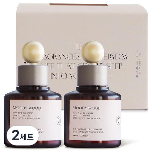 올챌린지 디퓨저, 무디우드, 100ml, 2세트