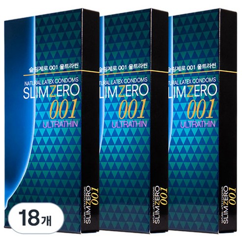 슬림제로 001 울트라씬 일반형 콘돔, 8개입, 18개