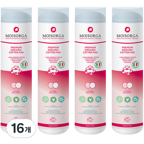모이스올가 프리미엄 유기농 화장솜, 100개입, 16개