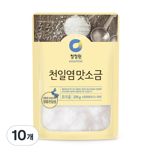 청정원 천일염 맛소금, 250g, 10개