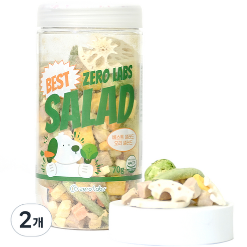 제로랩스 베스트샐러드 동결건조 오리샐러드, 오리맛, 70g, 2개