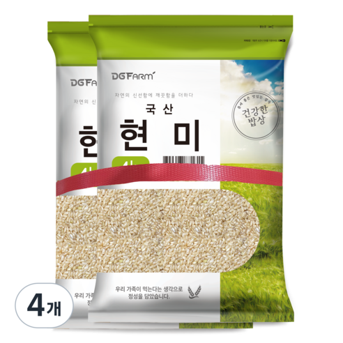 건강한밥상 국산 현미, 4kg, 4개