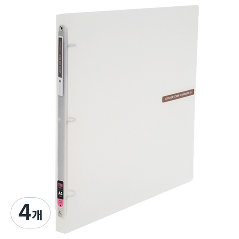 에코청운 투명 칼라칩 미니 O링 바인더 3공 A4 2cm, 4개
