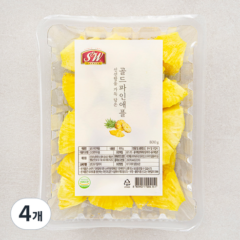 에스앤더블유 골드파인애플 청크형, 800g, 4개