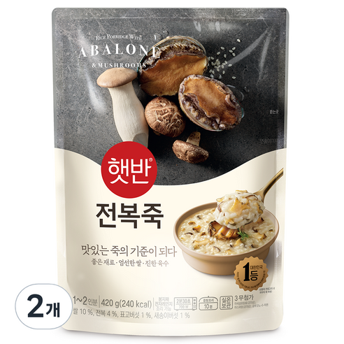 햇반 전복죽, 420g, 2개