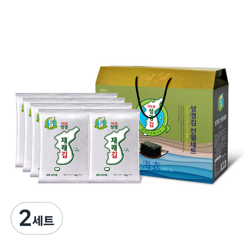 지도표성경 재래전장김 선물세트, 30g, 16개