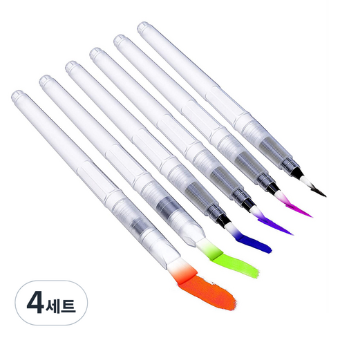 워터 브러쉬 붓펜 6종 세트, 4세트